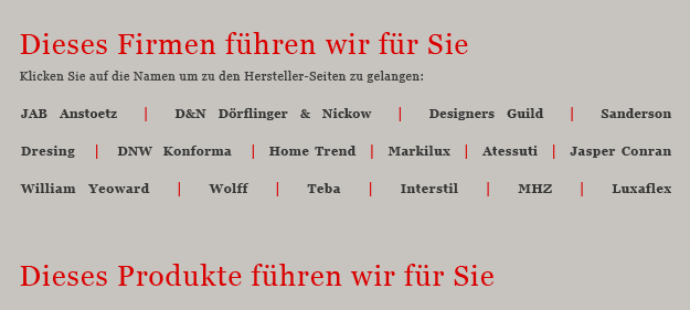 Raumausstattung Hummer Produkte